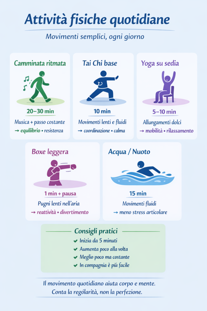 Attivita fisica quotidiana per il Parkinson