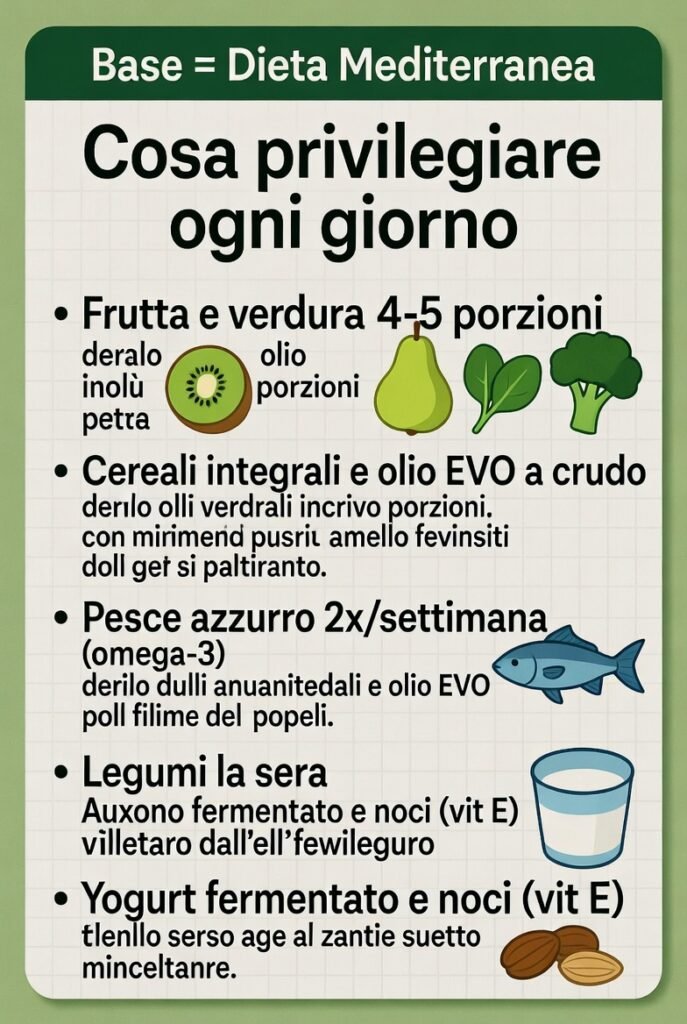 Alimenti e nutrienti da privilegiare nella vita quotidiana